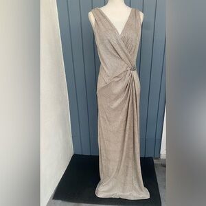 Holiday Party! Ralph Lauren Metallic Cream Gown -NWT